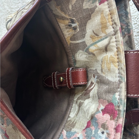 👜 Vintage Fossil Floral Canvas & Leather Shoulder / Crossbody Bag (Y2K) - Picture 5 of 16